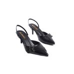 Mubiano Mbhrn720-s Kadın Arkası Açık Sivri Burun Rugan Siyah Stiletto & Topuklu Ayakkabı, Siyah, 36