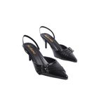 Mubiano Mbhrn720-s Kadın Arkası Açık Sivri Burun Rugan Siyah Stiletto & Topuklu Ayakkabı, Siyah, 37