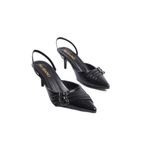 Mubiano Mbhrn720-s Kadın Arkası Açık Sivri Burun Rugan Siyah Stiletto & Topuklu Ayakkabı, Siyah, 39
