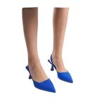 Mubiano Mblnr703-m Kadın Arkası Açık Sivri Burun Saten Mavi Stiletto & Topuklu Ayakkabı, Mavi, 36