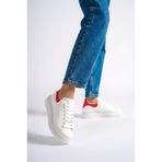 Mubiano MBMKQ200-BK Kadın Kalın Taban Beyaz/kırmızı Sneaker & Spor Ayakkabı - 40 - Beyaz - Kırmızı