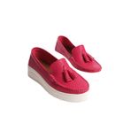 Mubiano Mbmtt501-fs Kadın Hakiki Deri Kalın Taban Fuşya Babet &loafer, Fuşya, 37