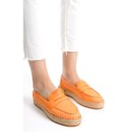 Mubiano Mbsvk23a001-orj Kadın Hakiki Deri Oranj Espadril & Babet, Turuncu, 36