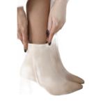 Mubiano Mbzfr5006d-n Kadın Nude Kalın Topuklu Sivri Burun Fermuarlı Kısa Bot &bootie, Nude, 37