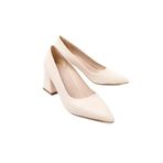 Mubiano Mbzfr600-bj Kadın Blok Topuklu 6 Cm Sivri Burun Bej Stiletto & Topuklu Ayakkabı, Bej, 36