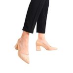 Mubiano Mbzfr601-sn Kadın Süet Blok Topuklu 6 Cm Sivri Burun Nude Stiletto & Topuklu Ayakkabı, Nude, 36