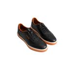 mubiano Navro Erkek Siyah Hakiki Deri Casual Sneaker Ayakkabı, 42