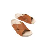 Mubiano Summer Kadın Çapraz Bantlı Hakiki Deri Taba Terlik -mssr56-tb, Taba, 36