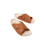 Mubiano Summer Kadın Çapraz Bantlı Hakiki Deri Taba Terlik -mssr56-tb, Taba, 39