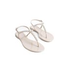 Mubiano Summer Kadın Jelly Mat Bej Taş Detay Düz Sandalet-mstb7070-bj, Bej, 36
