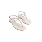 Mubiano Summer Kadın Jelly Mat Bej Taş Detay Düz Sandalet-mstb7070-bj, Bej, 39