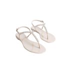 Mubiano Summer Kadın Jelly Mat Bej Taş Detay Düz Sandalet-mstb7070-bj, Bej, 41