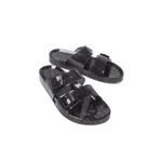 Mubiano Summer Kadın Jelly Şeffaf Siyah Sim Düz Terlik-mstb165-sss, Siyah/Sim, 38