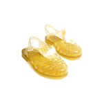 Mubiano Summer Kadın Jelly Toka Detay Şeffaf Altın Sim Düz Sandalet-mstb844-sas, Altın/Sim, 36