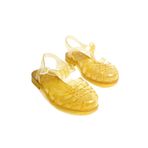 Mubiano Summer Kadın Jelly Toka Detay Şeffaf Altın Sim Düz Sandalet-mstb844-sas, Altın/Sim, 38