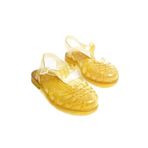 Mubiano Summer Kadın Jelly Toka Detay Şeffaf Altın Sim Düz Sandalet-mstb844-sas, Altın/Sim, 40