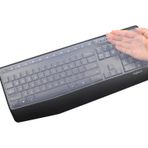 MUBUY-GOL Logitech MK345 Kablosuz Combo Tam Boyutlu Klavye Kapağı, Ultra İnce Silikon Koruyucu Cilt - Şeffaf