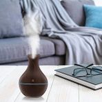 Mubx 200ML Hava Nemlendirici Vazo Modeli LED Işıklı 7 Renkli Oda Hava Nemlendiricisi - Koyu Kahve