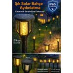 Mubx Solar Bahçe Aydınlatma Lambası 79CM Su Geçirmez Otomatik Sensörlü Şık Dekoratif Aydınlatma