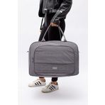 Mucco Gri Krinkıl Kumaş 00816 Unisex Önü Cepli Suya Dayanıklı Geniş Omuz Askılı Valiz Spor Seyahat Çantası