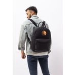 Mucco Siyah Unisex Su Geçirmez Bondit Kumaş Geniş Değiştirilebilir İllüstrasyonlu Günlük Sırt Çantası