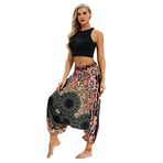 Mucee Kadın Balıkçı Pantolonu Harem Pantolon Kadın Boho Yoga Pantolonu Damla Kasık Günlük Plaj Pantolonu, Çok renkli-3, One Size