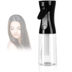 Much Hotter Saçlar için Ev Sprey Şişesi (200ml/7.5oz 1 Paket) - Siyah Sürekli Boş Ultra İnce Plastik Su Sisi Püskürtücü - Saç Şekillendirme, Kıvırcık Saç, Temizlik, Salonlar, Bitkiler, Uçucu Yağ