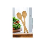 Mucha 2 Adet Tahta Kaşık Ahşap Yemek Kaşığı Servis Kaşığı Salata Kaşığı Oyun Kaşığı İdeal Boy 23 Cm