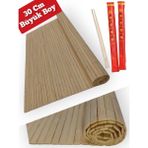Mucha Büyük Orijinal Bambu Sushi Matı Sushı Sarma Hasırı Suşi Matı 30 x 40 cm 2 Çift Chopstick - No: 2
