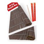 Mucha Büyük Orijinal Bambu Sushi Matı Sushı Sarma Hasırı Suşi Matı 30 X 40 Cm 2 Çift Chopstick