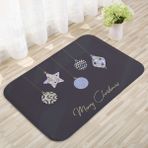 Muchen Noel Kristal Kadife Zemin Paspas Yatak Odası Banyo Halı Banyo Flanel Kaymaz Paspas (Yurt Dışından) - Gri - 50*80cm