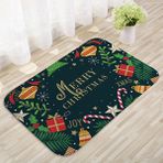 Muchen Noel Kristal Kadife Zemin Paspas Yatak Odası Banyo Halı Banyo Flanel Kaymaz Paspas (Yurt Dışından) - Yeşil - 50*80cm