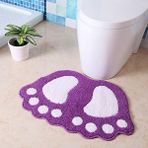 Muchen Sevimli Ayaklar Banyo Kaymaz Paspaslar Halı Banyo Giriş Su Emici Kaymaz Paspaslar Giriş Kapısı Paspasları (Yurt Dışından) - Mor - 58*88cm