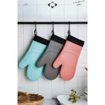 Mucit Home 1 Adet %100 Silikon Yanmaz Yapışmaz Silikon Fırın Eldiveni Mutfak Eldiveni Isıya Dayanıklı Eldiven - Standart - 001-Renkli