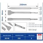 Mucit Home 3 Parça Beton Tuğla Duvar Kırma Delme Hilti Uç 25 cm Keski Murç Seti - matkap - 000-Siyah