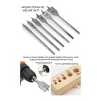 mucit home 6 Parça Matkap Uçuna Takılan Tahta Ahşap Oyma Ağaç Delici Yaprak Seti Panç Yaprak Punch K