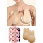 Mucit Home Göğüs Toparlayıcı Göğüs Ucu Kapatıcı Yapışkanlı Hayalet Sütyen Görünmez Straplez Sütyen - L - XL - 0-Ten