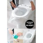 Mucit Home Hijyenik Tek Kullanımlık Klozet Kapağı Poşeti Şeffaf Kapak Örtüsü Pratik Seyehat Restaurant Beyaz