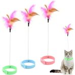 Mucit Home Kedi Boyun Oltası Hareketli Tüylü Ayarlanabilir Kedi Oyuncağı Eğlenceli Tasma - Renkli