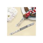Mucit Home Kristal Saplı Pasta Servis Seti Spatula Bıçak Ikili Set