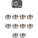 Mucit Home Küllük Metal Küllük Paslanmaz Çelik 10 Lu Kül Tablası Küllük Seti - Gümüş