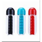 Mucit Home Kutulu Matara Suluk 600ML 7 Günlük Hap Kutusu Organizer Spor Sızdırmaz Su Şişesi - ilaç kutusu - 1 - Renkli