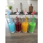 Mucit Home Sevimli Renkli Emojili Pipet- Kokteyl Ev Dekorasyon Renkli Pipet 4 Lü Figürlü Parti Doğum Günü