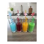 mucit home Sevimli Renkli Emojili Pipet- Kokteyl Ev Dekorasyon Renkli Pipet 4 Lü Figürlü Parti Doğum