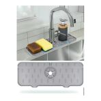 Mucit Home Silikon Musluk Matı – Su Geçirmez Lavabo Kenar Damlatmaz Altlık Düzenleyici Mat