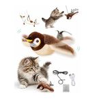 Mucit Home USB Şarjlı Uçan Kuş Kedi Oyuncağı Sesli & Hareketli Peluş Kedi Oyuncağı Kutulu
