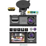 Mucosan 1080P Dash Cam Full Hd Araç Içi Kamera Ön Arka ve Iç Kayıt 3 Kameralı Gece Görüşlü G Sensörlü Geniş Açı