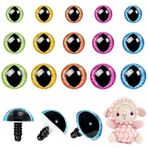 MUCUNNIA 120 adet 12-18mm Glitter kedi güvenlik gözler yıkayıcılar ile tığ işi tığ işi güvenlik gözler Amigurumi zanaat güvenlik gözler tığ hayvanlar için bebek gözler DIY paskalya dekorasyon