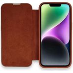 Mudanis Apple Iphone 14 Pro Max Kılıf Dolpin Kapaklı - Kahverengi