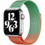 Mudanis Apple Watch 38MM Metal Mıknatıslı Kordon (Saat Değildir) - Turuncu-Yeşil - Renkli - Standart